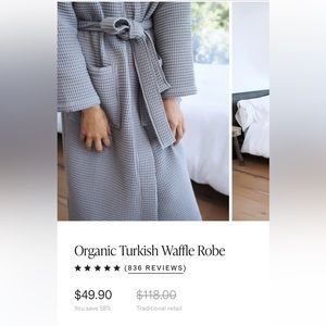 Quince Organic Turkish Waffle Robe Gray